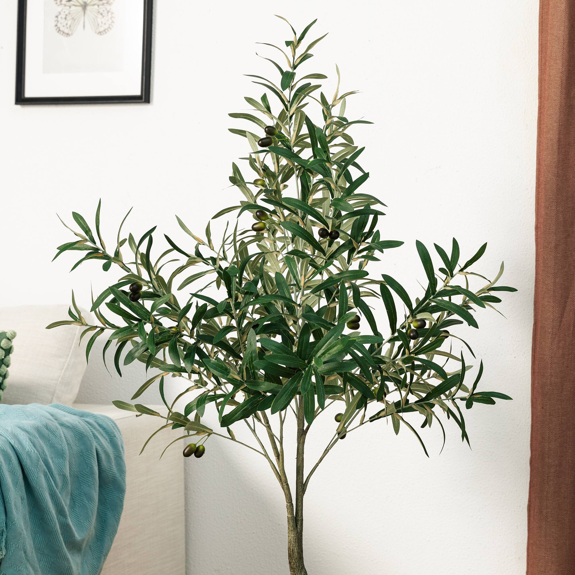 Glitzhome® 4ft. Faux Olive Tree in Pot